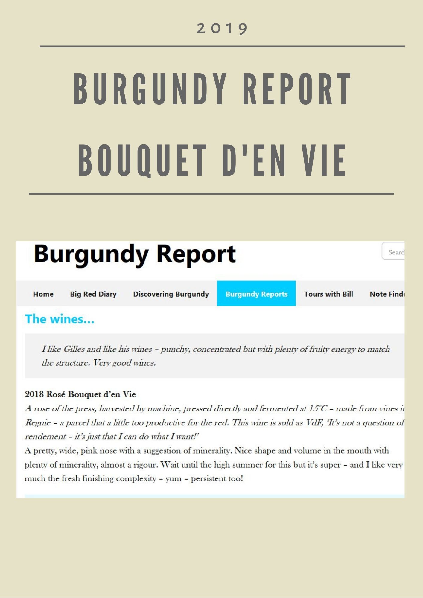 Burgundy Report - Bouquet d'En Vie