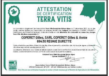 Certification Terra Vitis